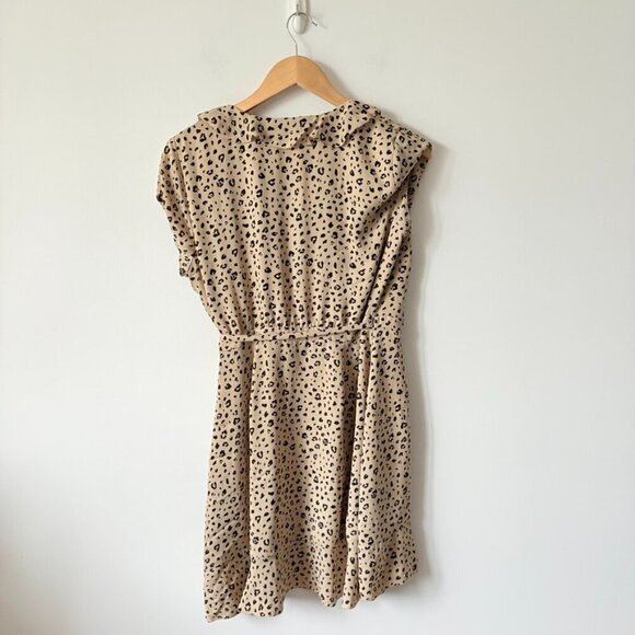 Aritzia Sunday Best Savoy Leopard Print Wrap Mini Dress Size 6 - Picture 5 of 8